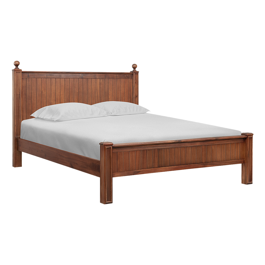 ALES - Queen size bed (Mattress 160x200) - Washed antic