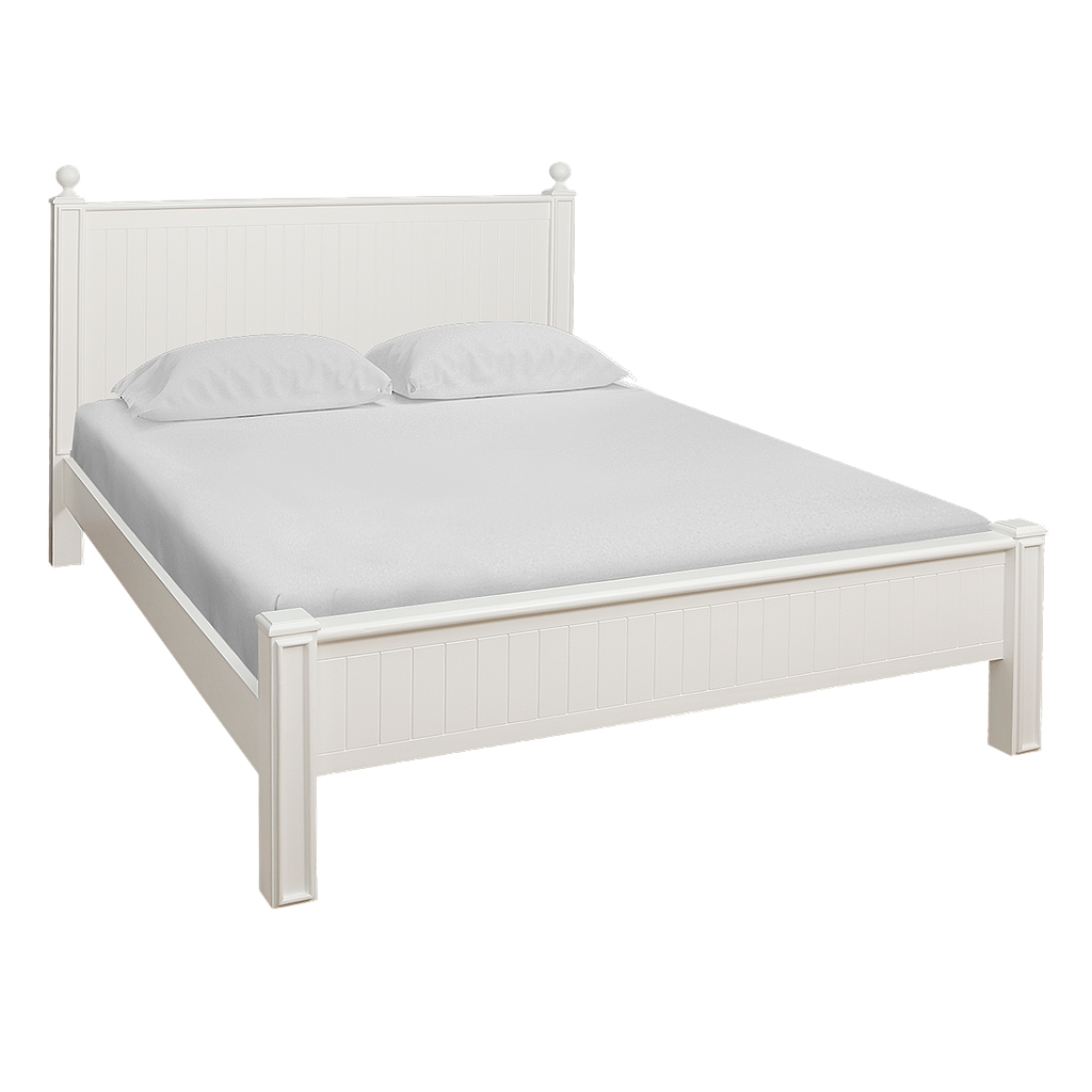 ALES - Queen size bed (Mattress 160x200) - Brushed white