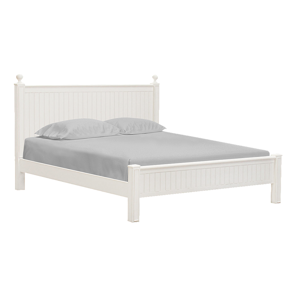 ALES - King size bed (Mattress 180x200) - Brocante white