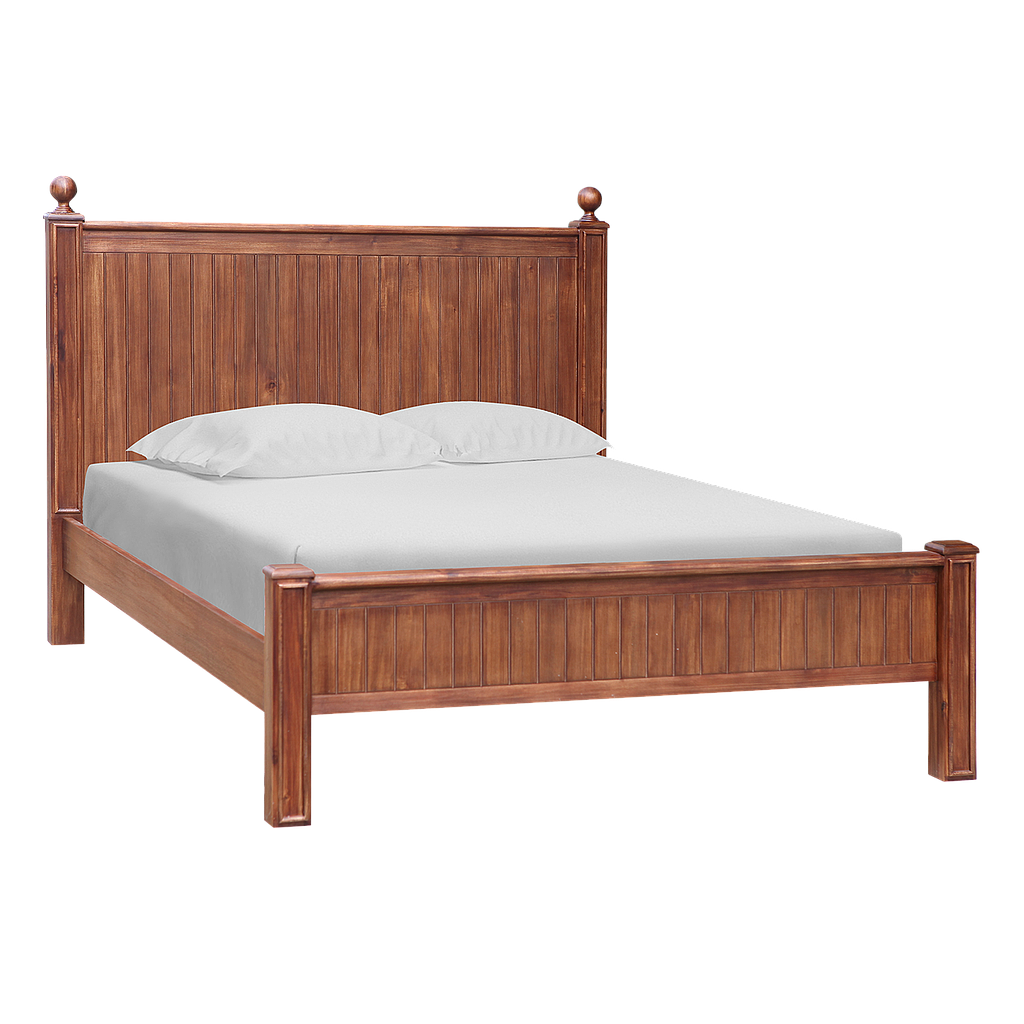 ALES - King size bed (Mattress 180x200) - Washed antic