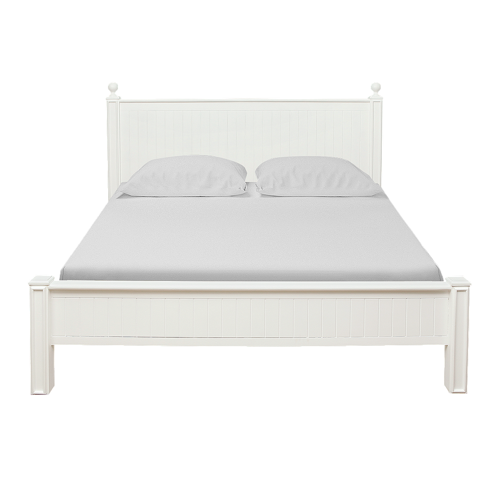 ALES - King size bed 180x200 - Brushed white