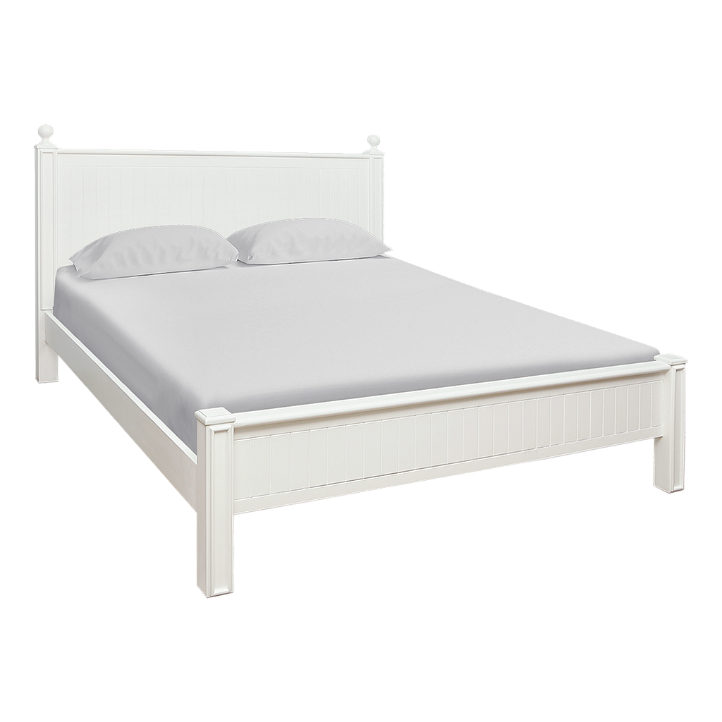 ALES - King size bed (Mattress 180x200) - Brushed white