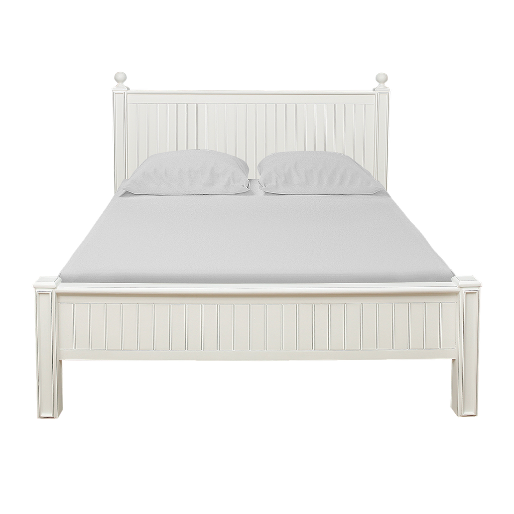 ALES - Double size bed 140x200 - Brocante white