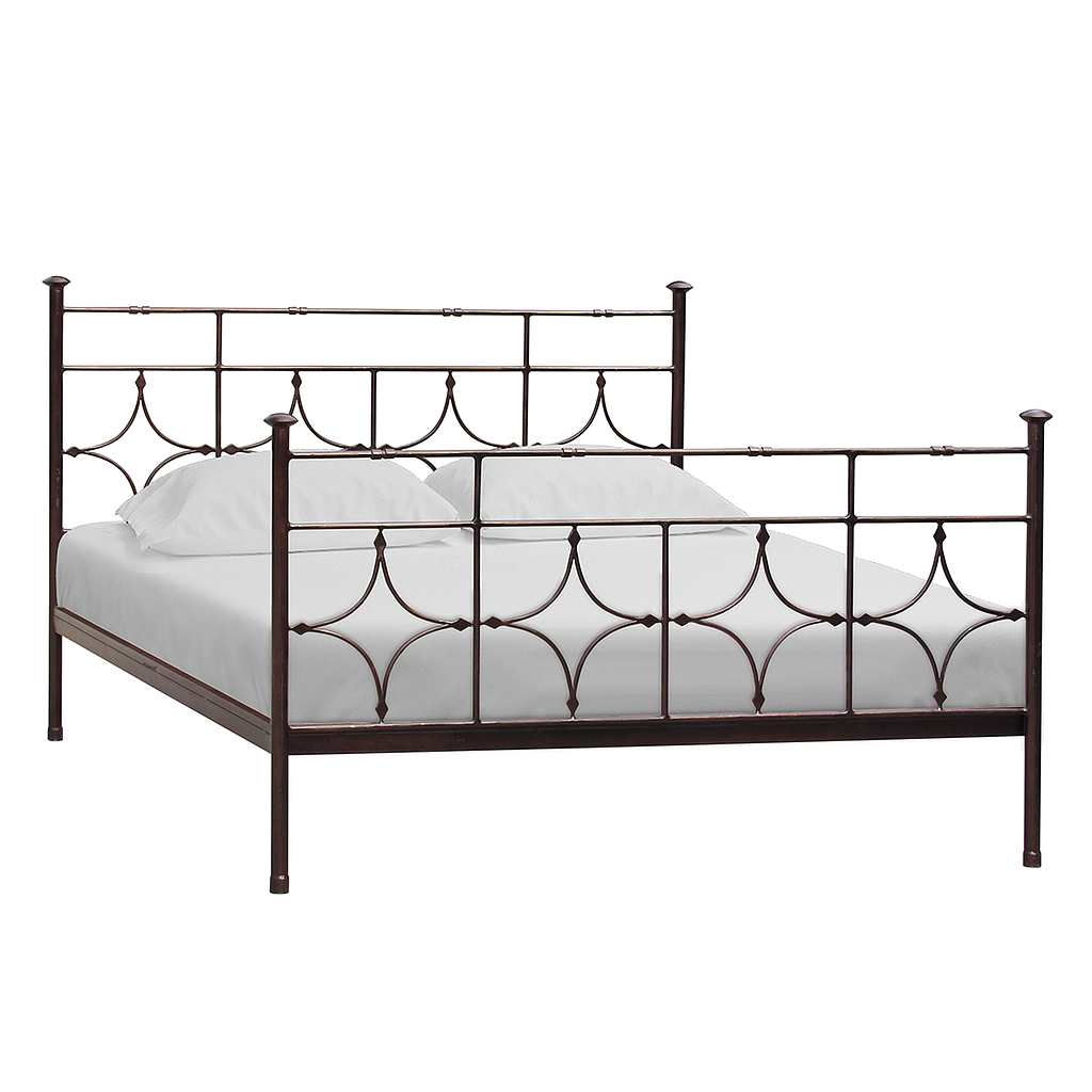 ACHILLE - Wrought iron queen size bed 160x200 - Burnish