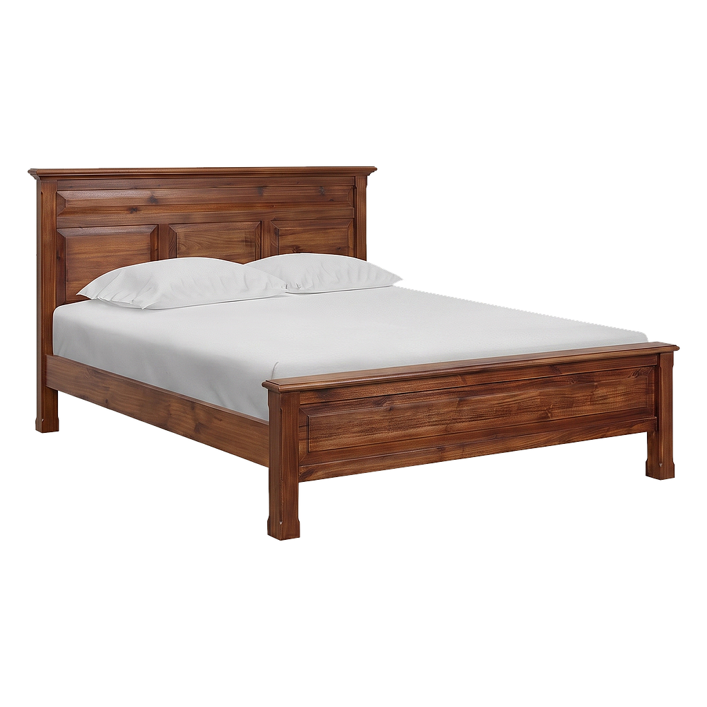 LENS - Queen size bed (Mattress 160x200) - Washed antic