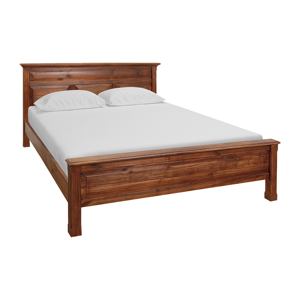 LENS - Queen size bed (Mattress 160x200) - Washed antic