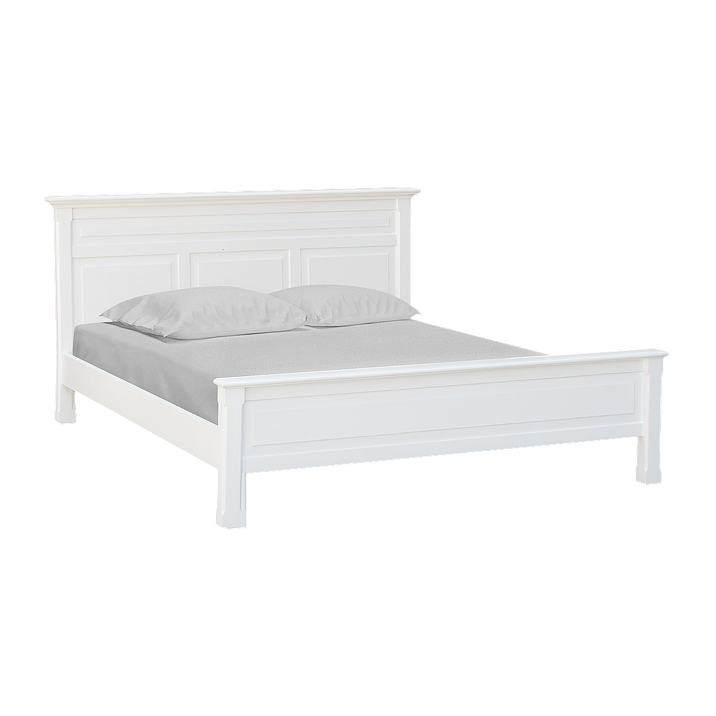 LENS - Queen size bed (Mattress 160x200) - Brushed white