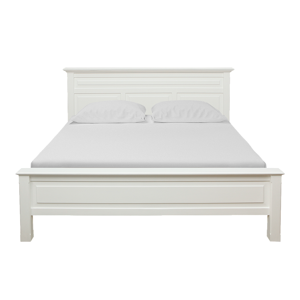 LENS - Queen size bed 160x200 - Brushed white