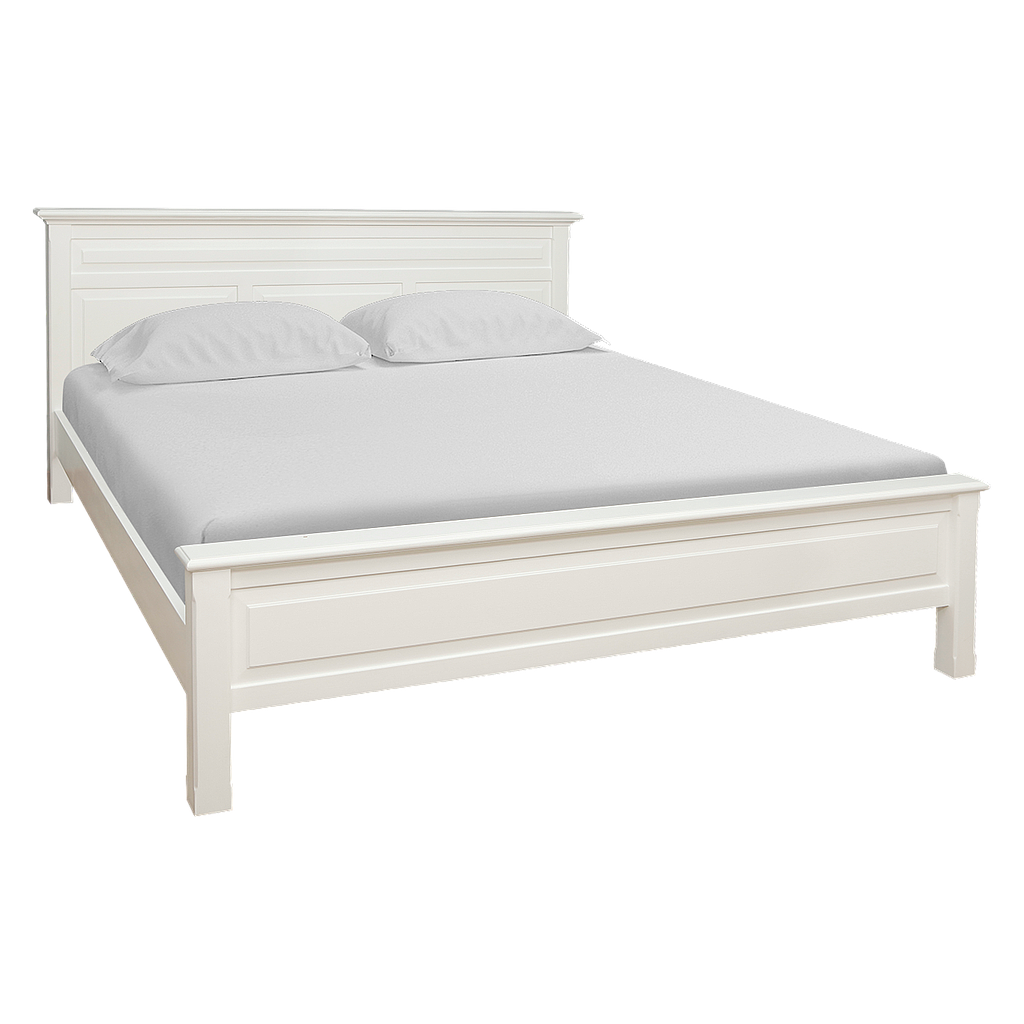 LENS - King size bed (Mattress 180x200) - Brushed white
