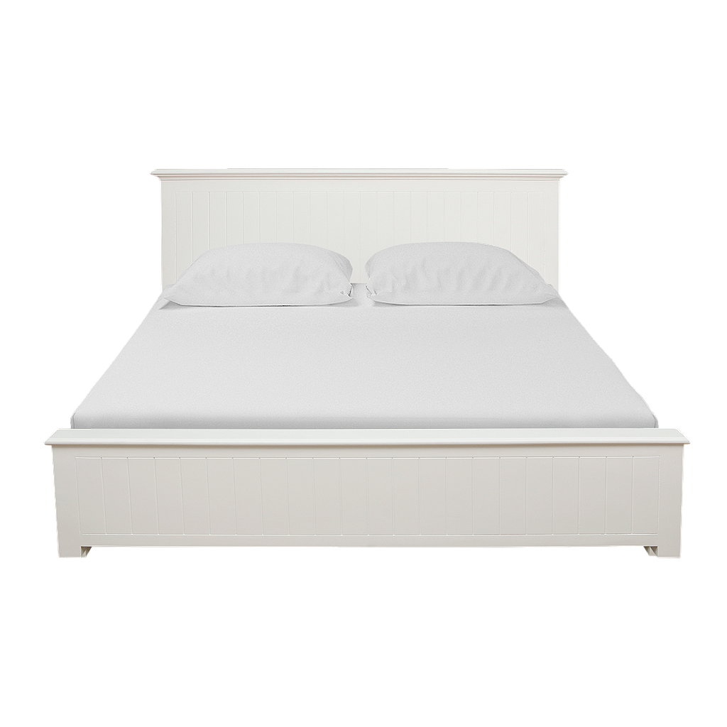 NEIL - King size bed 180x200 - Brushed white / 4-drawers