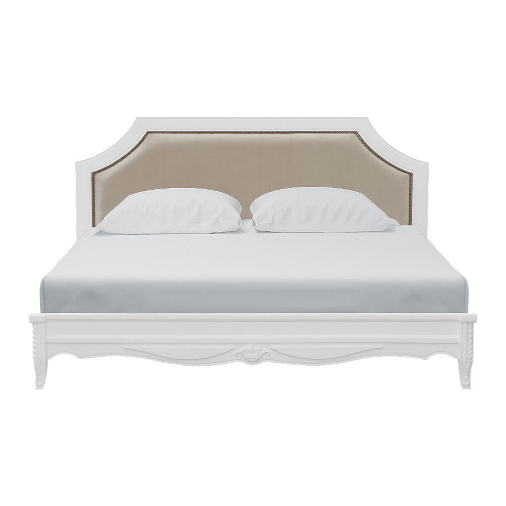 SHARON - King size bed (Mattress 180x200) - Brushed white and Cream