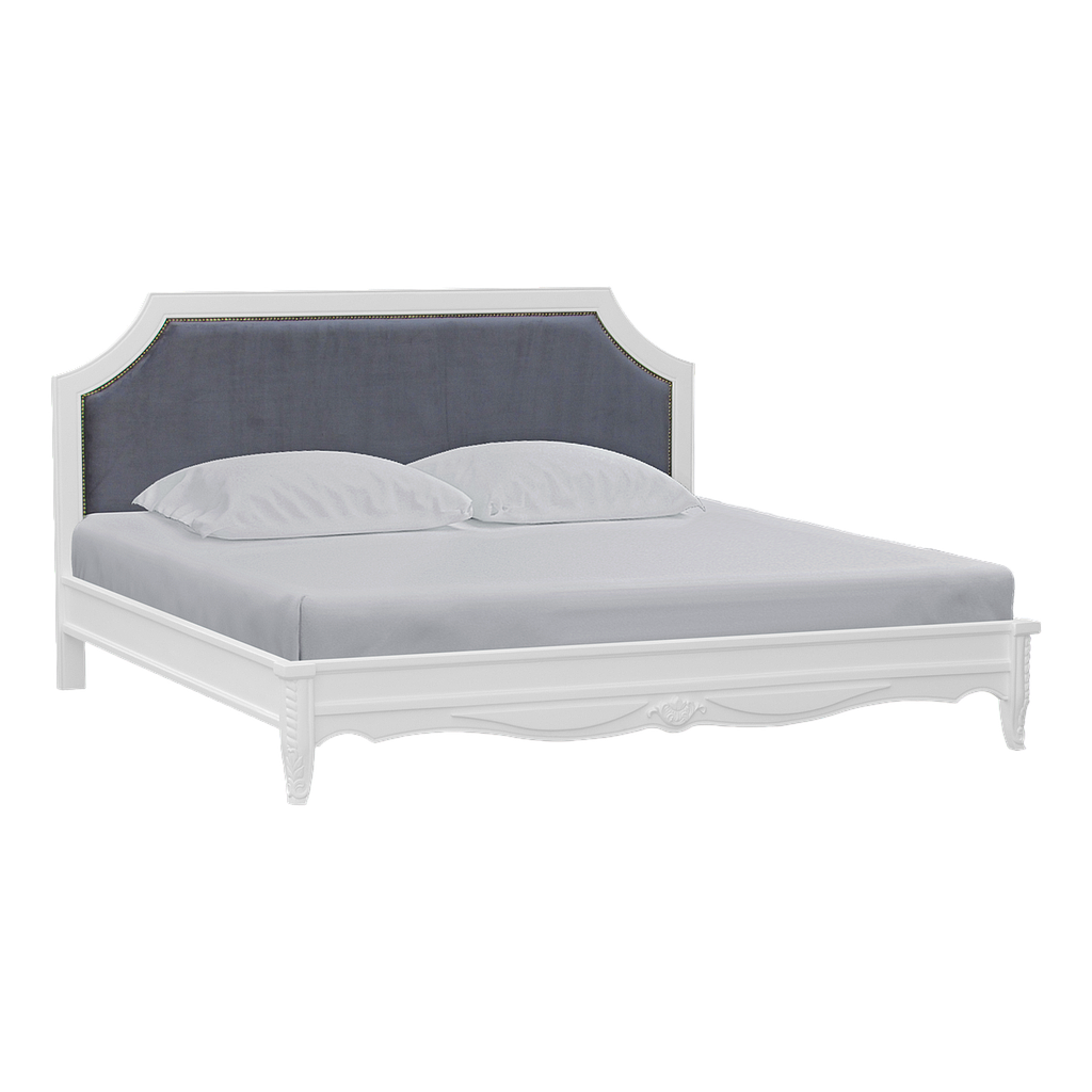 SHARON - Super King Bed (Mattress 200x200) - Brushed white and Dark grey