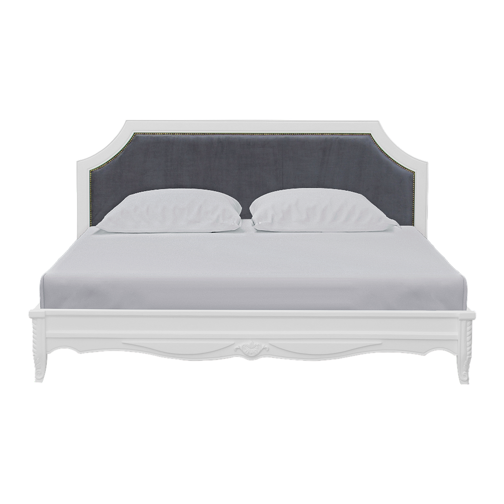 SHARON - Super King Bed 200x200 - Brushed white and Dark grey