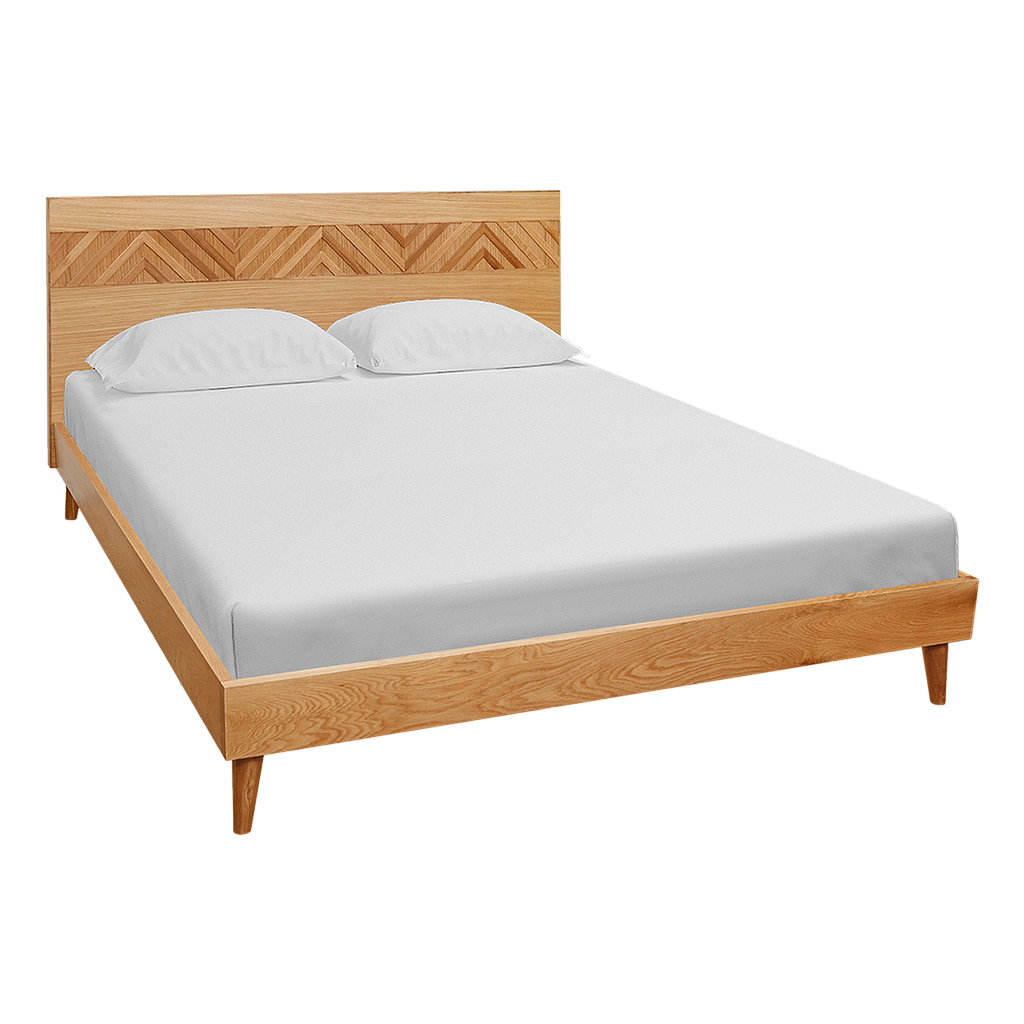 PORTO - Queen size bed (Mattress 160x200) - Natural Oak