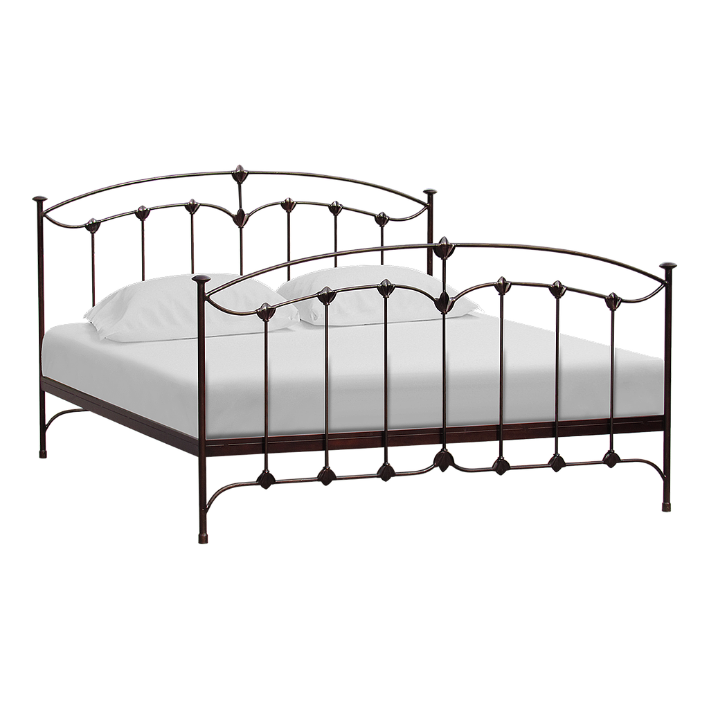 GABIN - Wrought iron king size bed (Mattress 180x200) - Burnish