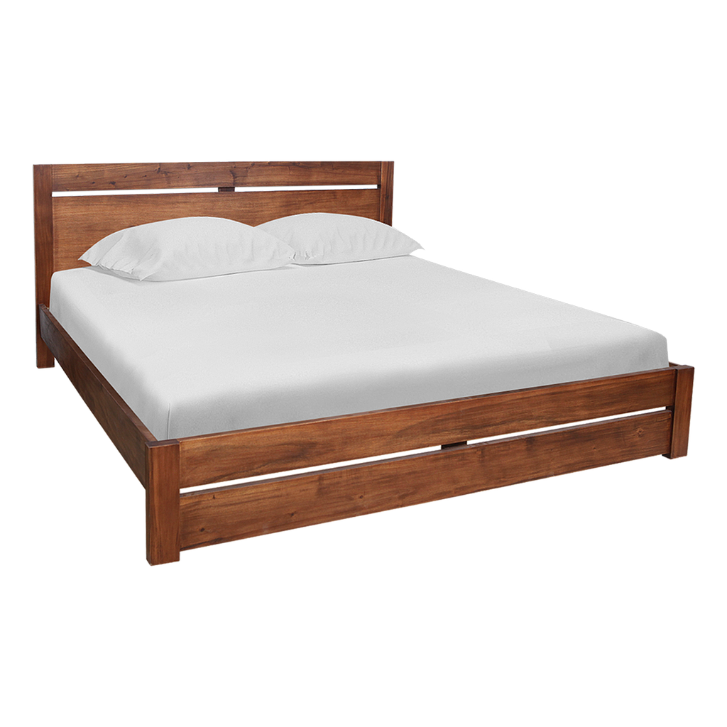 RUBEN - Queen size bed (Mattress 160x200) - Washed antic