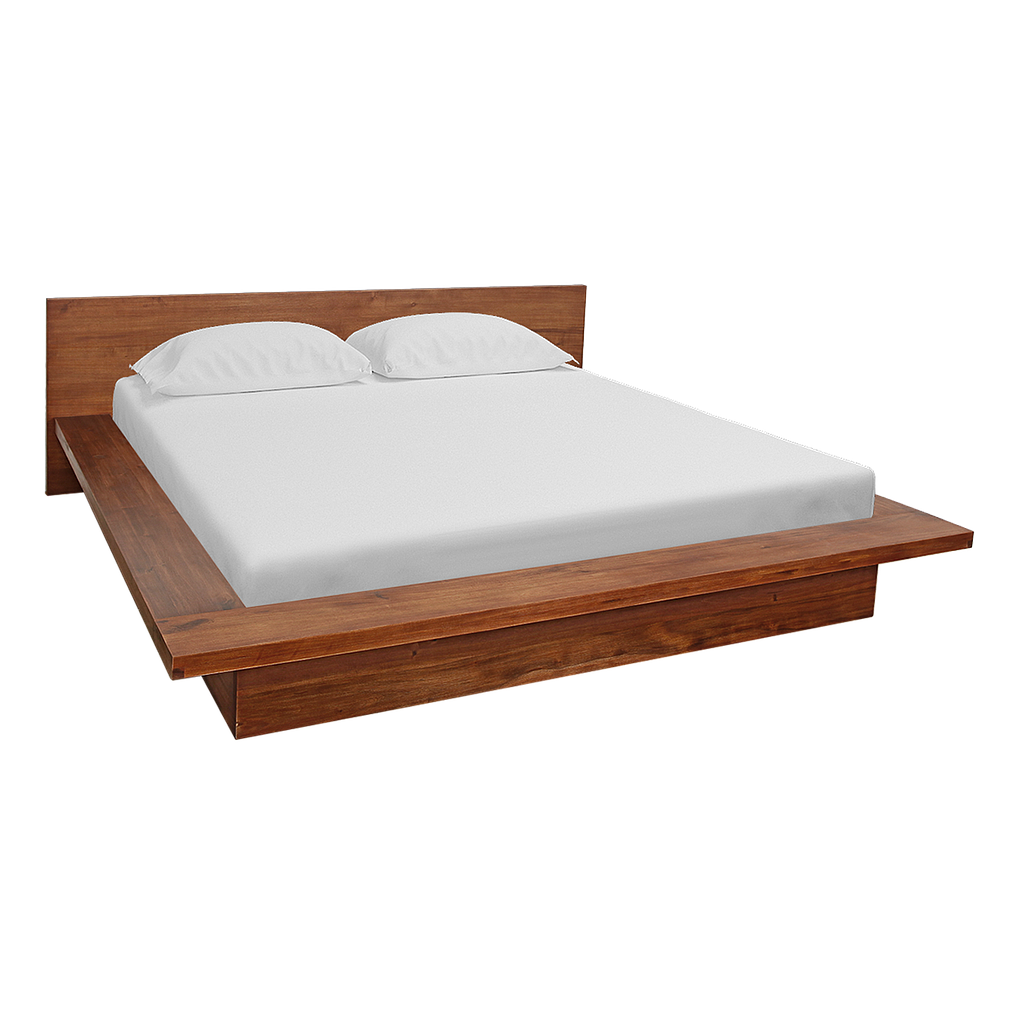 FUJI - King size bed (Mattress 180x200) - Washed antic