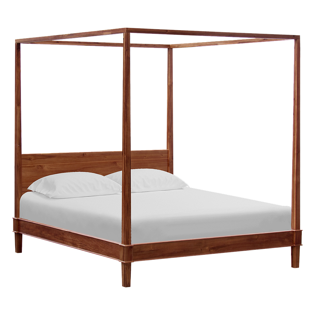 MENCE - Queen size bed (Mattress 160x200) - Washed antic