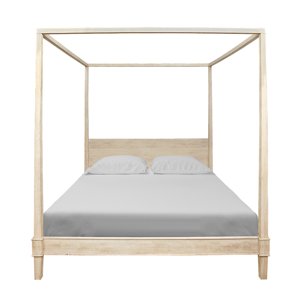 MENCE - King size bed 180x200 - Whitened acacia