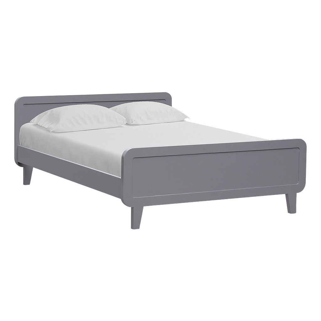 LAURA - Double size bed (Mattress 140x200) - Pearl grey