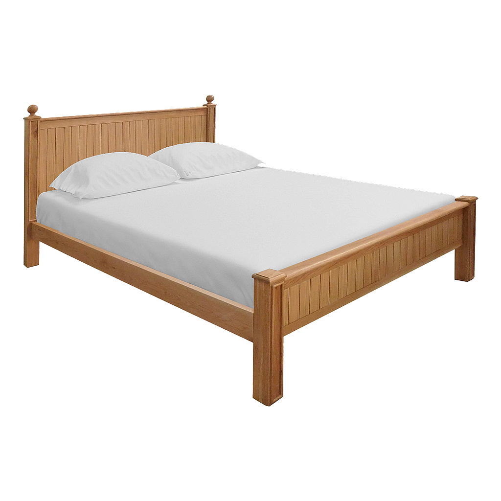 ALES - Queen size bed (Mattress 160x200) - Natural acacia