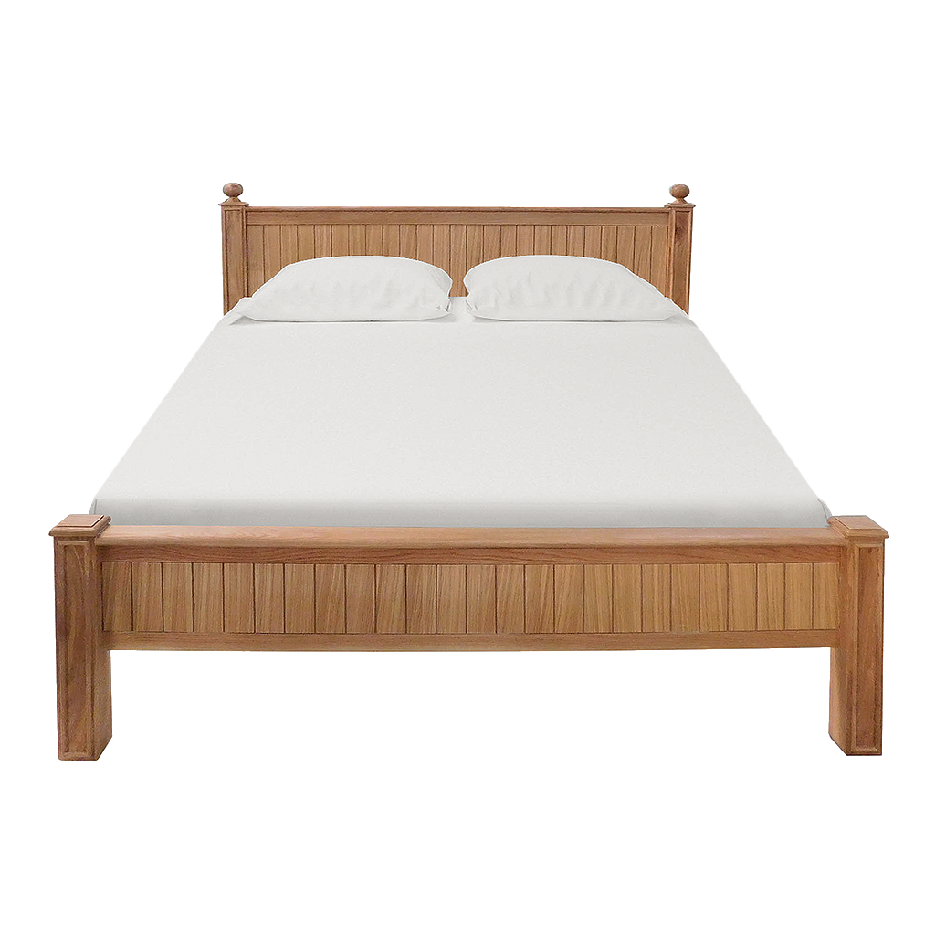 ALES - Queen size bed 160x200 - Natural acacia