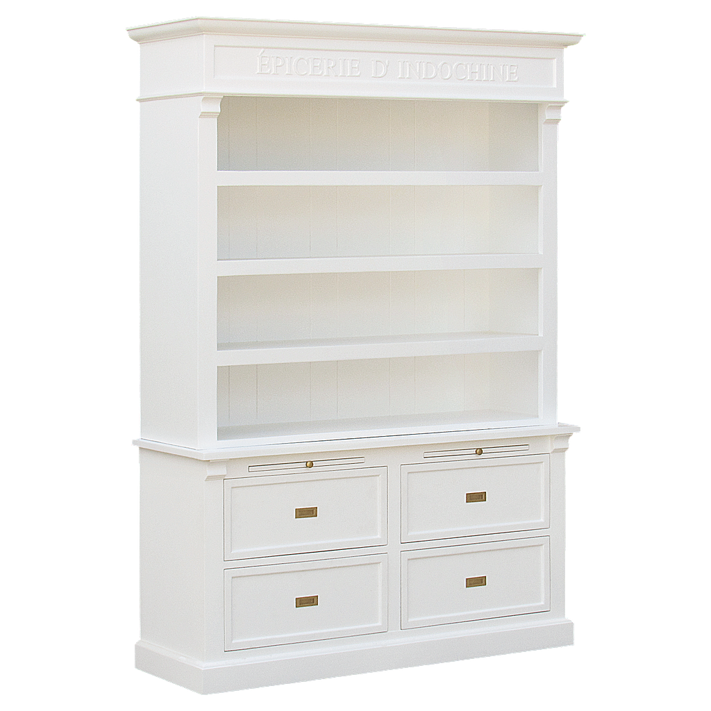 INDOCHINE - Display cabinet L155 x H220 - Brushed white