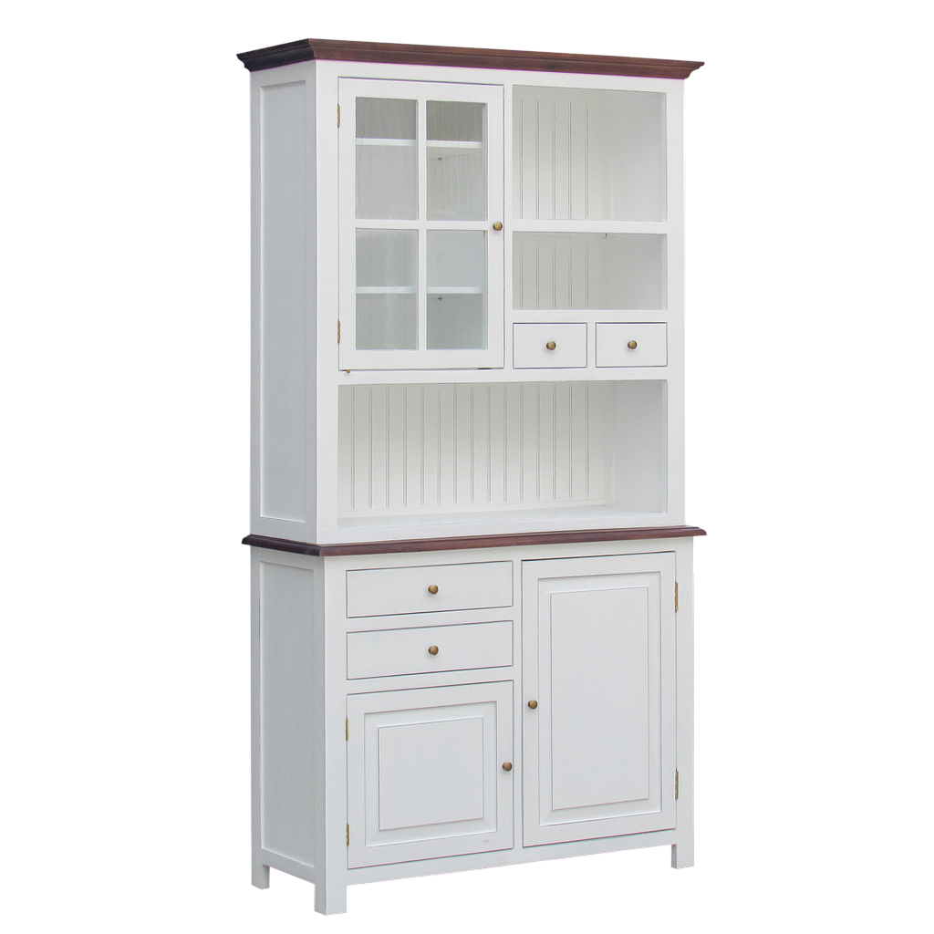 VAUCLUSE - Kitchen cabinet L120 x H220 - Brocante white and Washed antic