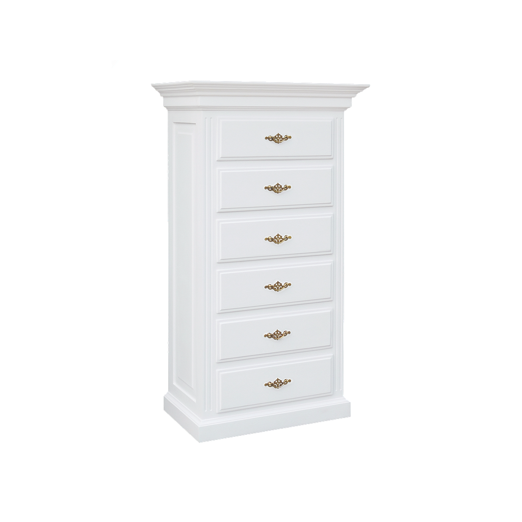 ALPONSE - Chest of drawers L76 x H140 - Brushed white
