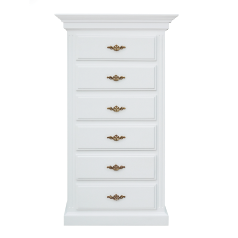 ALPONSE - Chest of drawers L76 x H140 - Brushed white