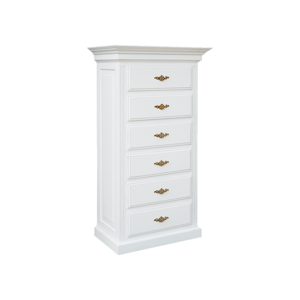 ALPONSE - Chest of drawers L76 x H140 - Brocante white