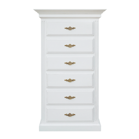 ALPONSE - Chest of drawers L76 x H140 - Brocante white