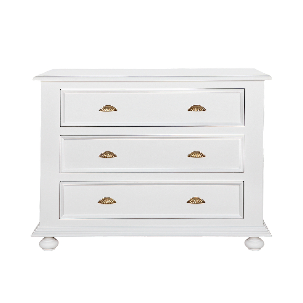 CAMILLE - Chest of drawers L110 x H84 - Brushed white