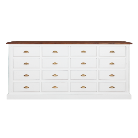 ARTHUR - Chest of drawers L187 x H88 - Brocante white and Washed antic