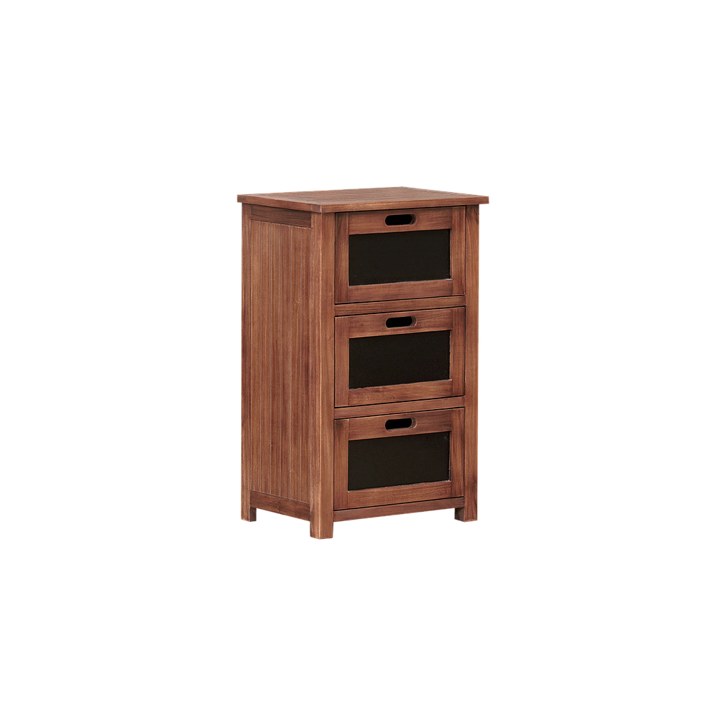 DANE - Chest of drawers L50 x H80 - Washed antic and Black