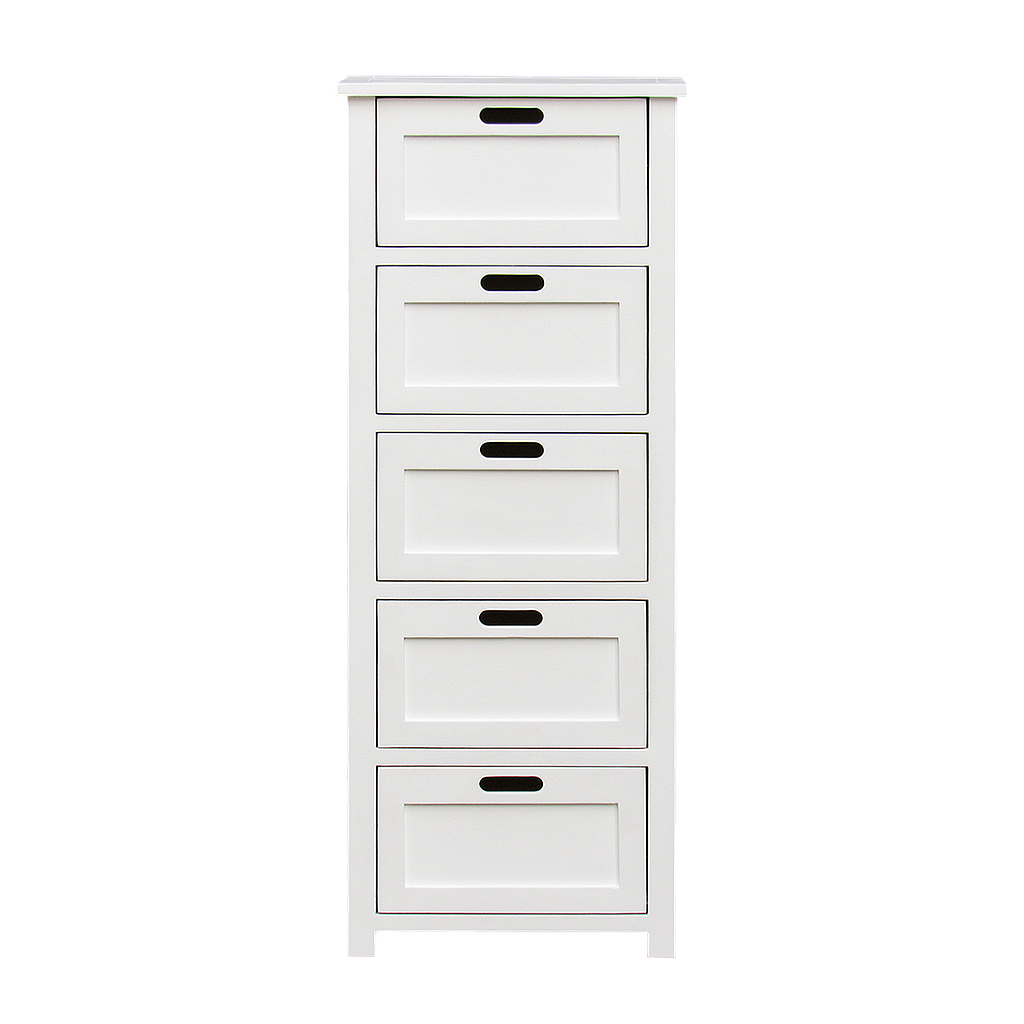 DANE - Chest of drawers L50 x H129 - Brushed white