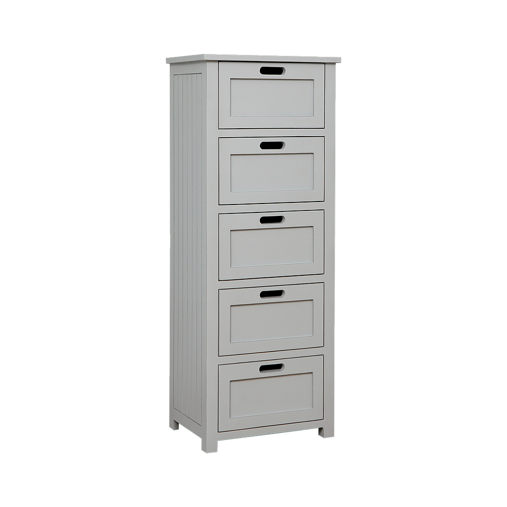 DANE - Chest of drawers L50 x H129 - Brocante light grey