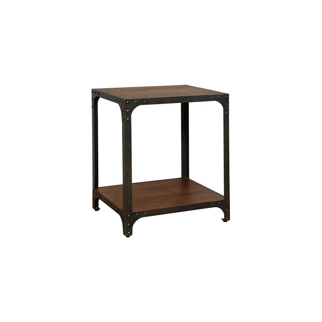 MANHATTAN - Bedside table H60 - Vintage anthracite and Washed antic