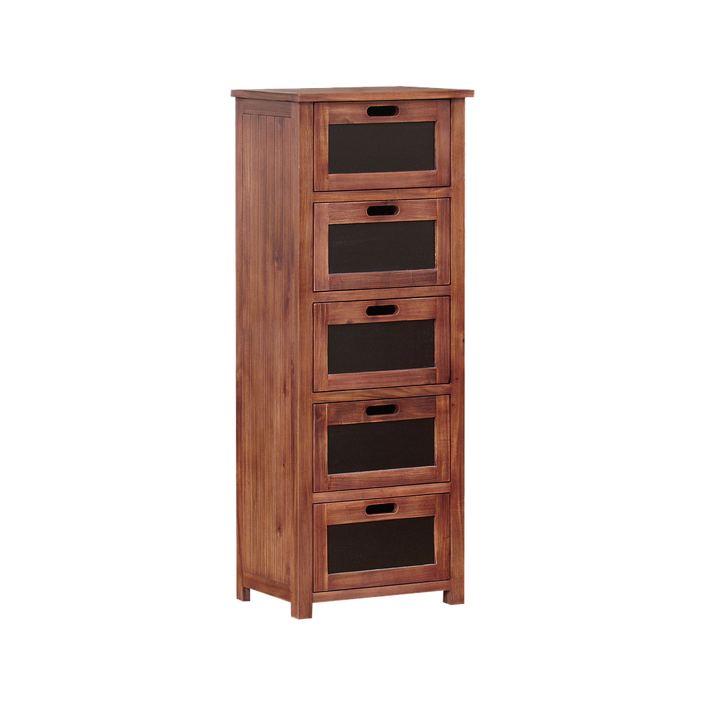 DANE - Chest of drawers L50 x H129 - Washed antic and Black