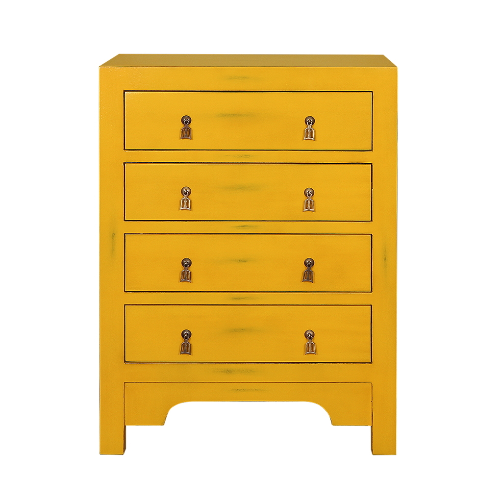 XIAN - Chest of drawers L60 x H80 - Patina pineapple yellow