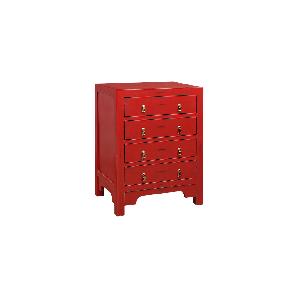 XIAN - Chest of drawers L60 x H80 - Patina chinese red
