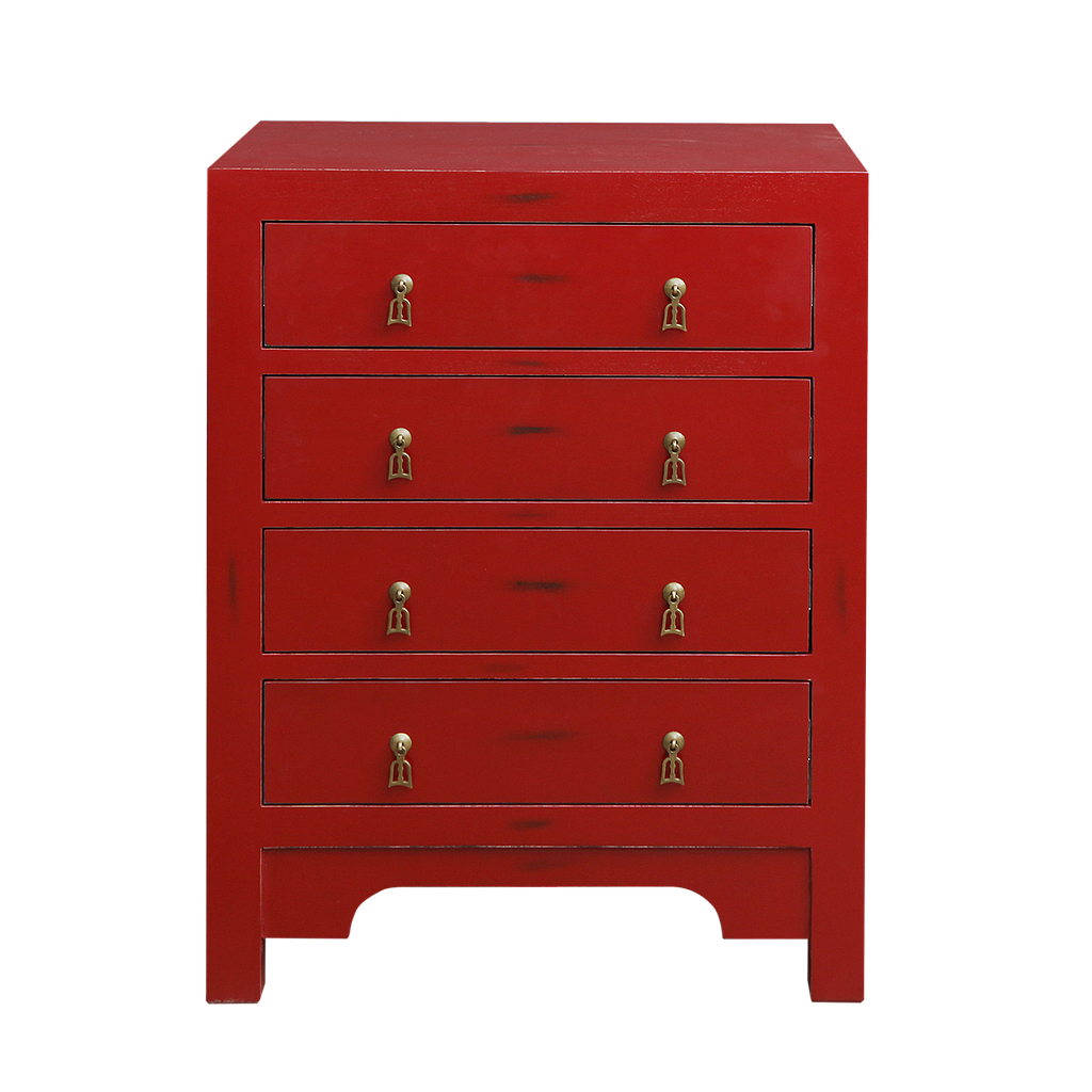 XIAN - Chest of drawers L60 x H80 - Patina chinese red