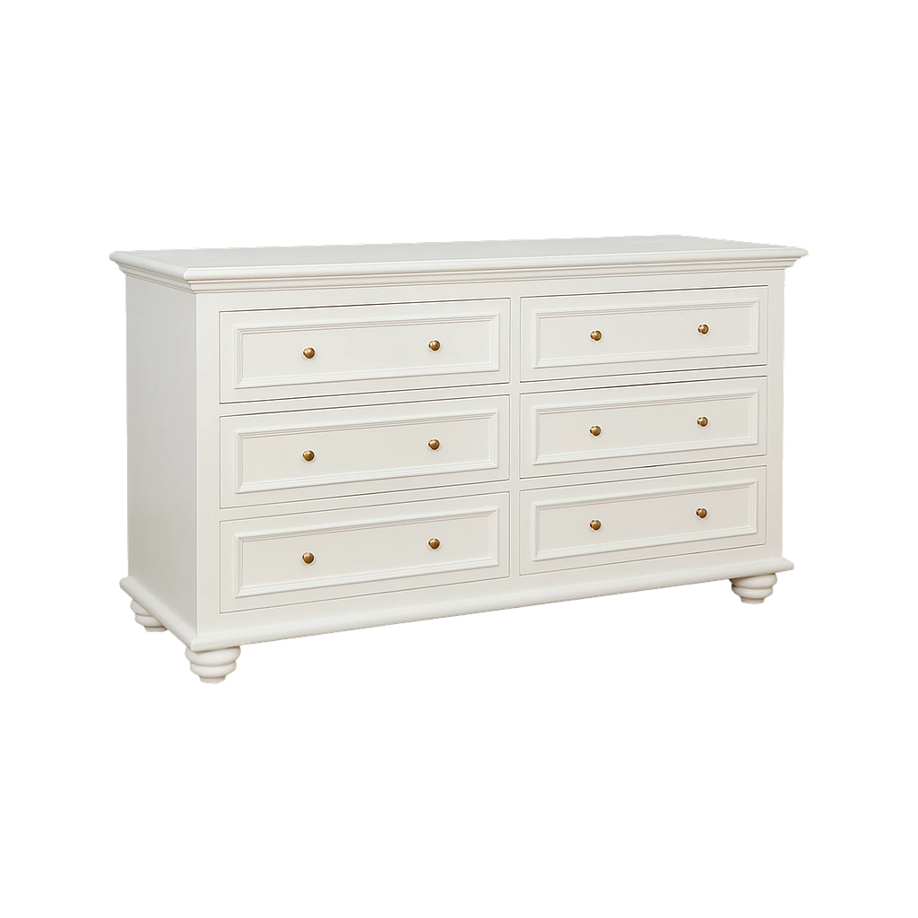 MEGAN - Chest of drawers L160 x H90 - Brushed white