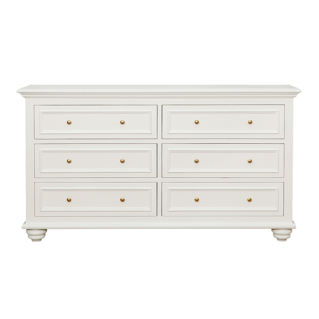 MEGAN - Chest of drawers L160 x H90 - Brushed white
