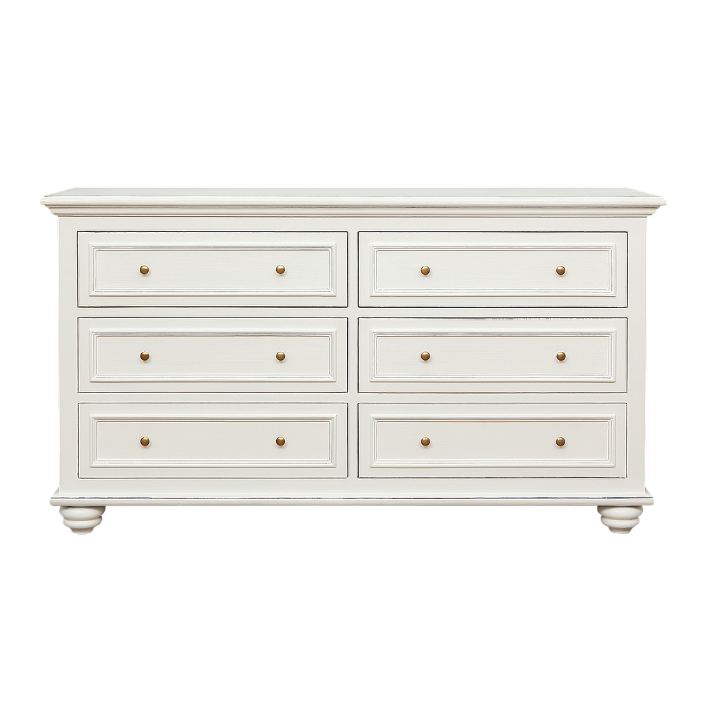 MEGAN - Chest of drawers L160 x H90 - Brocante white