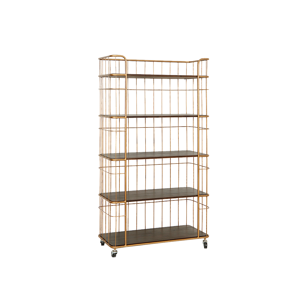 KEANE - Shelf L90 x H162 - Vintage brass and Mokka