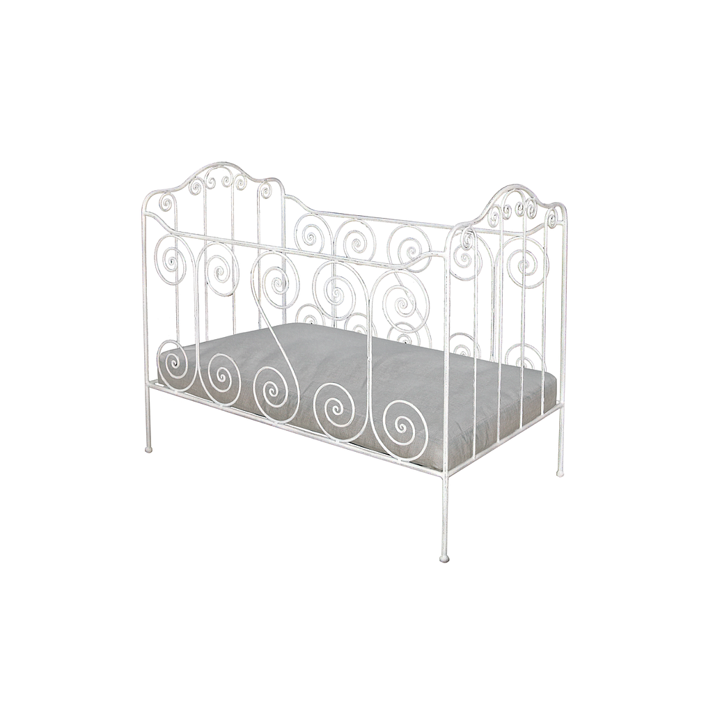 CORA - Baby cot 120x60 - White metal