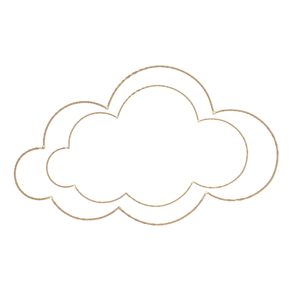 PIERROT - Set of 2 decorative gold Clouds