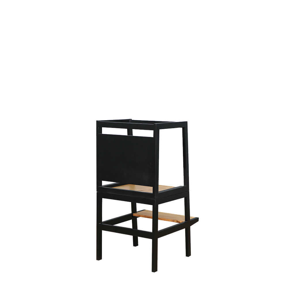 MONTESSORI - Multifunctional learning tower - Black and Natural acacia