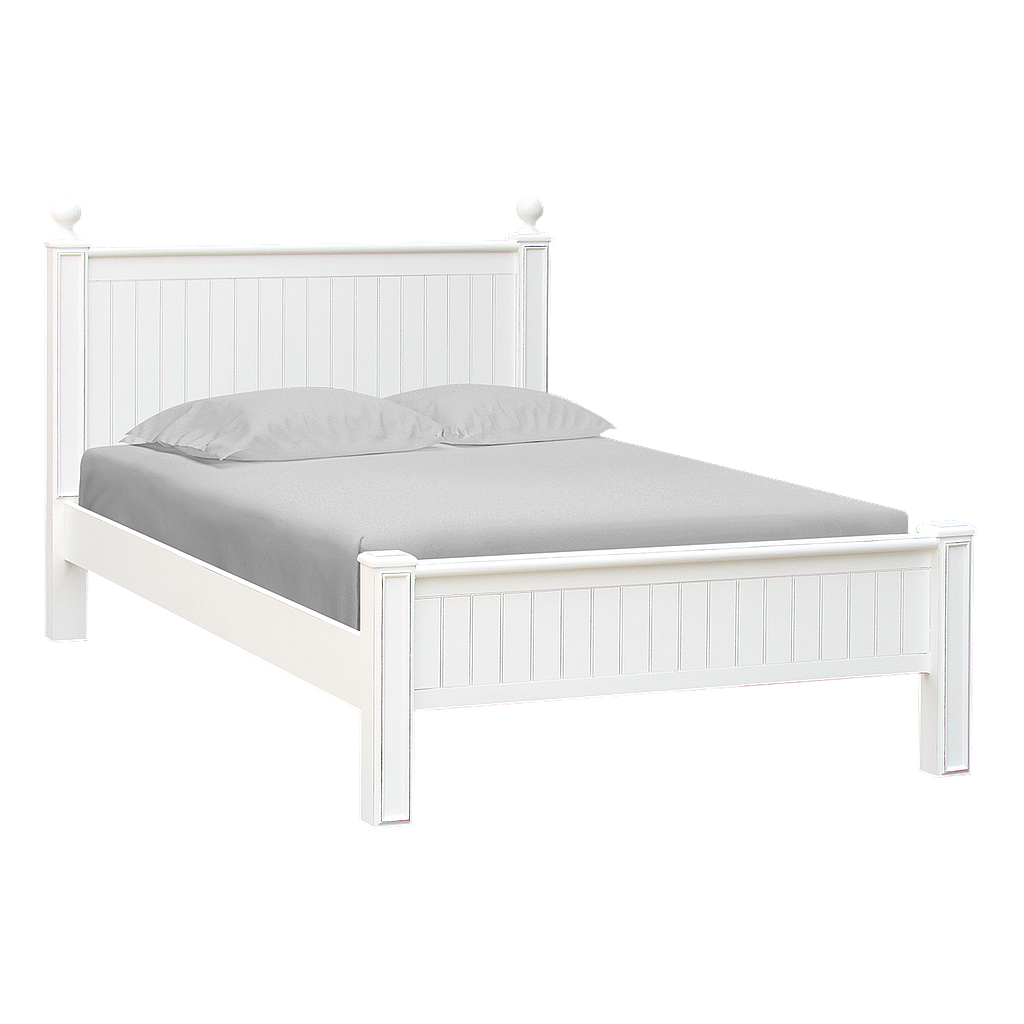 ALES - Twin size bed 120x200 - Brocante white